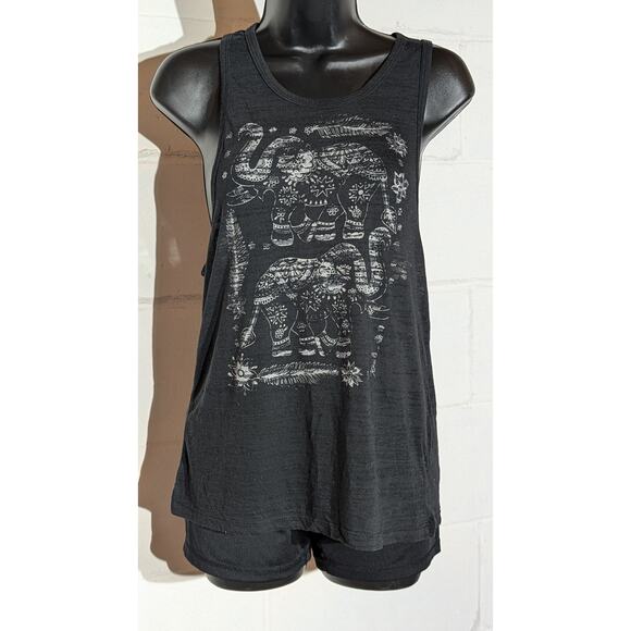 ONeill Tank Top Sleeveless Distressed Elephant Print Scoop Neck Racerback Small - Picture 1 of 4